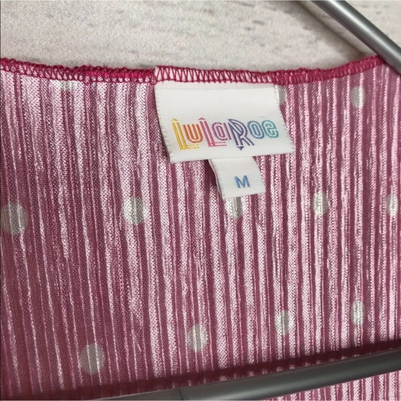 Lula roe Shirley Dress Kimono jacket duster Women M Pink Polka Dot Barbie core - Picture 4 of 5